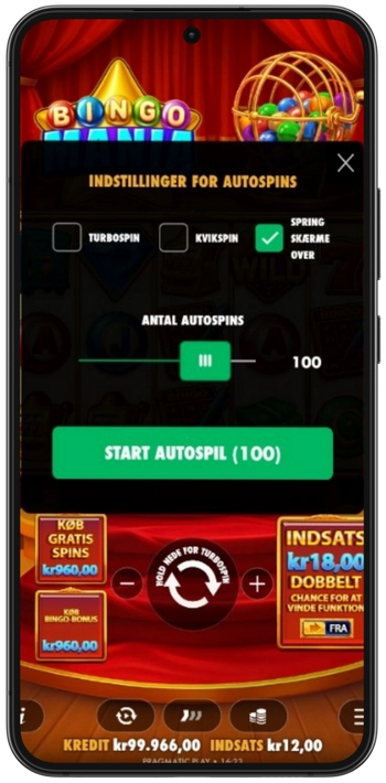 Bingo Mania automatisk spin