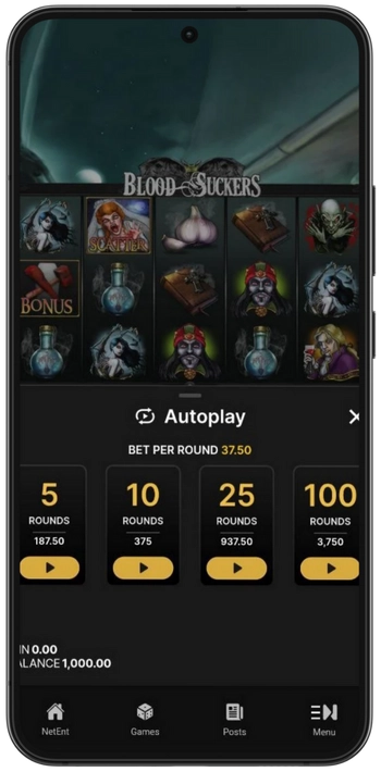 Blood Suckers Aktiver Autoplay via menuen