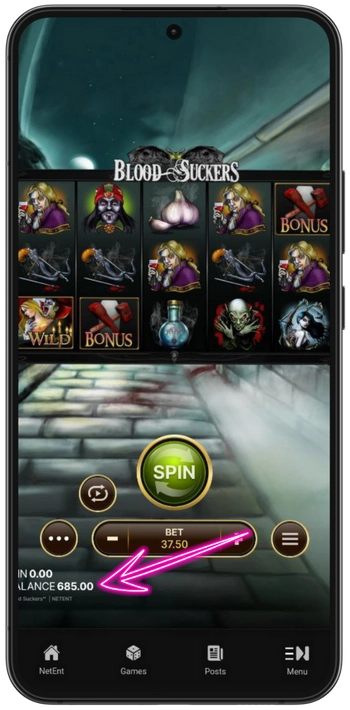 Blood Suckers Tjek balance og gevinster