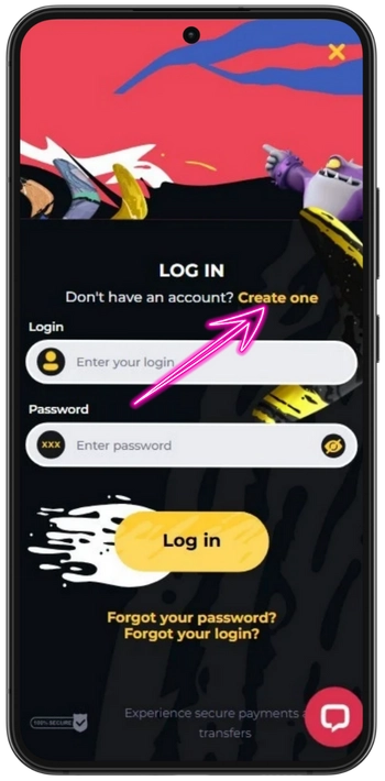 Vælg Create One