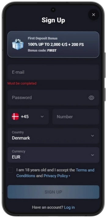 Log ind eller registrer dig