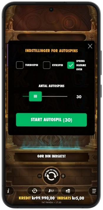Code of Cairo indstillinger for autospin