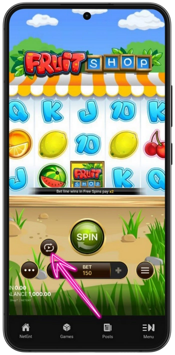 Fruit Shop autoplay-knap
