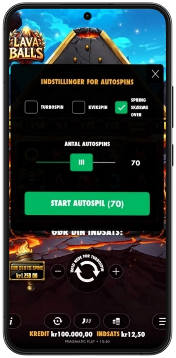 Lava Balls automatisk spin