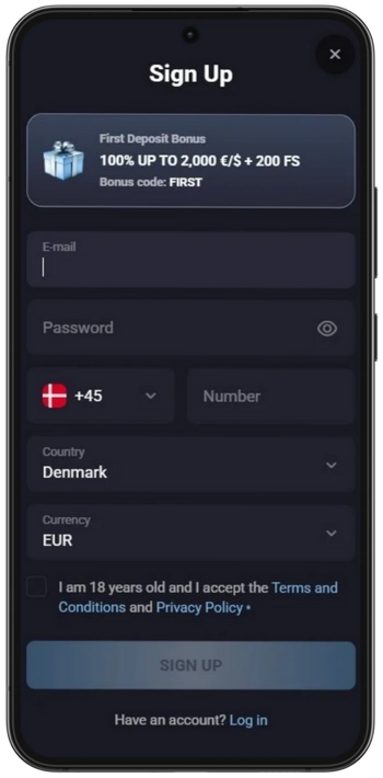 Registrer din spilkonto