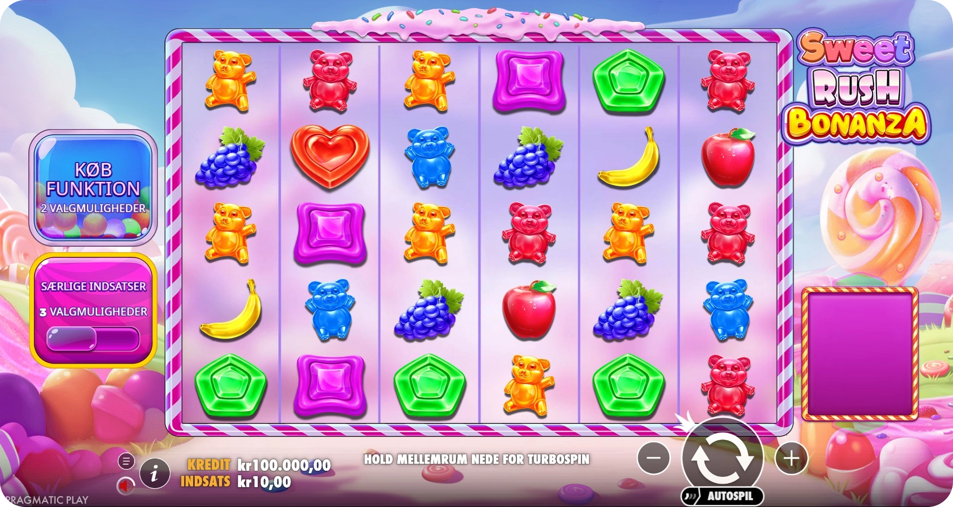 Sweet Rush Bonanza symboler og udbetalinger