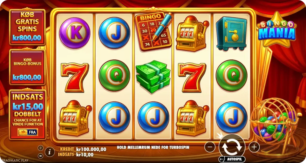 Bingo Mania spilleautomat symboler