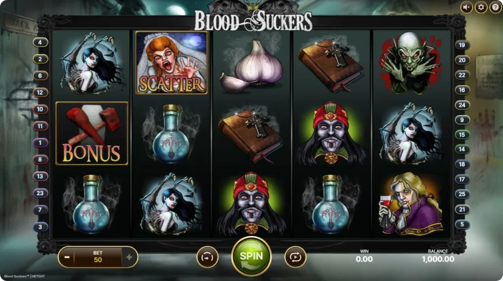 Blood Suckers spilleautomat symboler