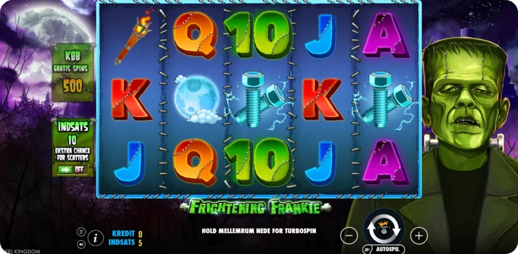 Frightening Frankie spilleautomat gameplay