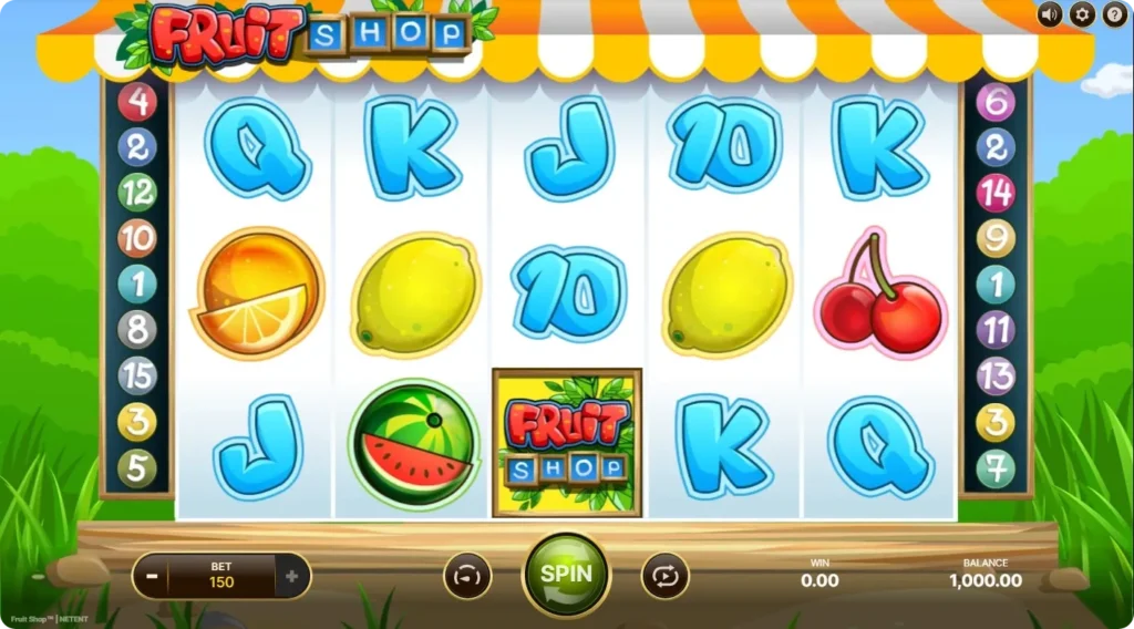 Fruit Shop spilleautomat symboler