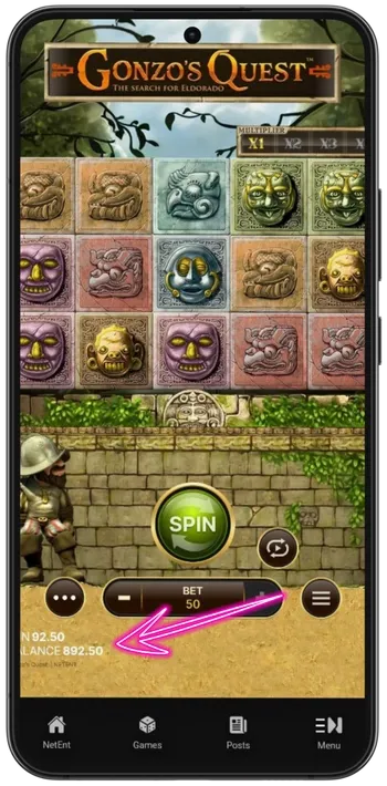 Gonzo's Quest Tjek balance