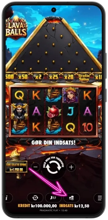 Lava Balls indsatsbeløb