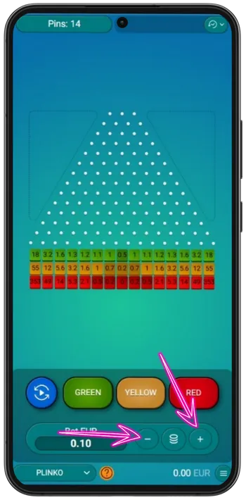 Plinko Juster indsats