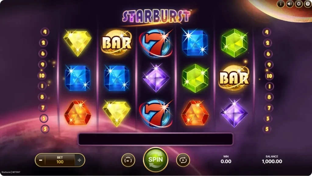 Starburst spilleautomat symboler