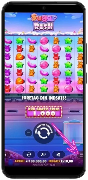Sugar Rush Juster indstillinger