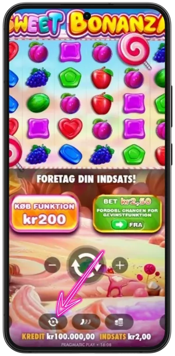 Sweet Bonanza autospin-knap