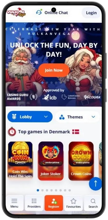 Vulkan Vegas hjemmeside